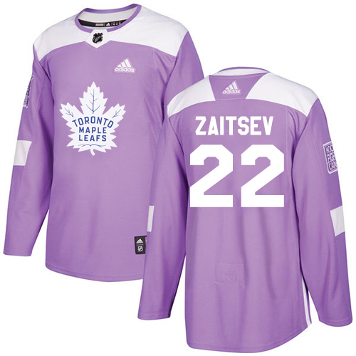 Adidas Maple Leafs #22 Nikita Zaitsev Purple Authentic Fights Cancer Stitched NHL Jersey
